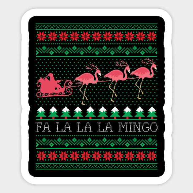 Funny Flamingo Santa Reindeer Flamingo Ugly Christmas Sweater Sticker by mrsmitful01